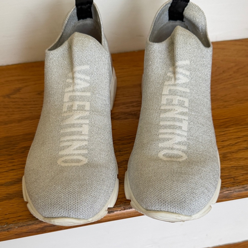 Valentino Light Gray Slip-On Shoes